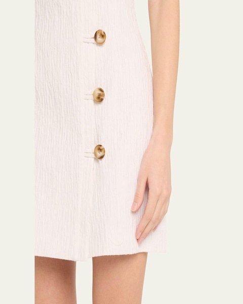 Olympia Button-Front Crinkle Mini Dress
