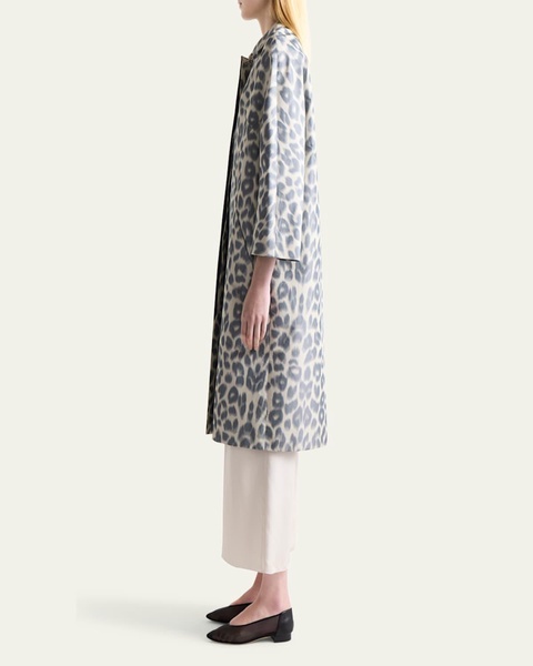 Adams Leopard Silk-Blend Coat