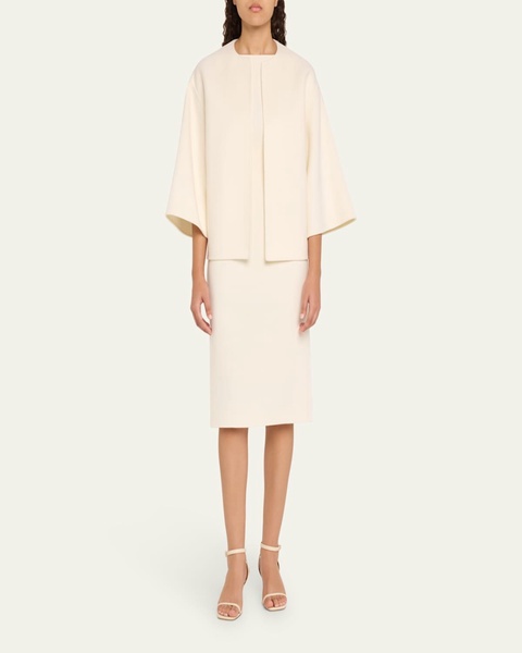 Open-Front Wool Kimono Jacket