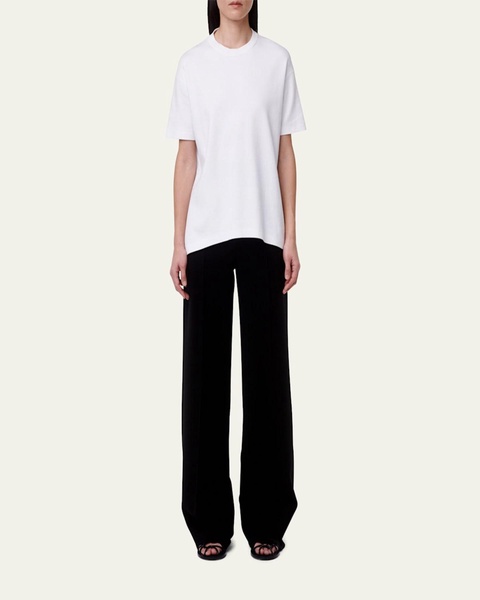 Luxe Seamed Cotton Short Sleeve T-Shirt