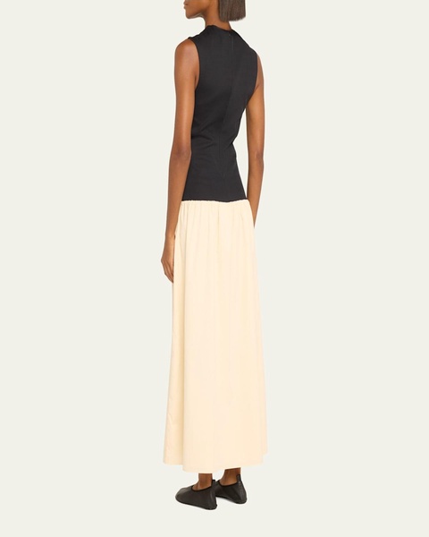 Isla Shirred Drop-Waist Midi Dress