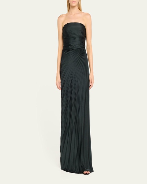 Bianca Pleated Strapless Gown