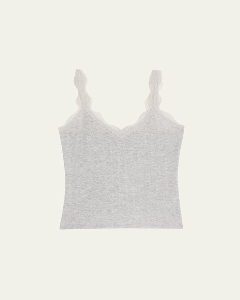 Mariela Lace-Trim Pointelle Tank