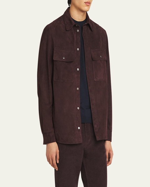Men's Chinotto Suede Utility Overshirt