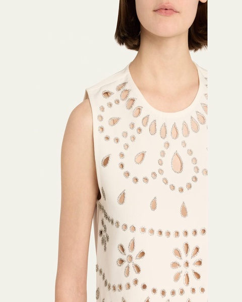 Tavy Embellished Cut-Out Crop Top