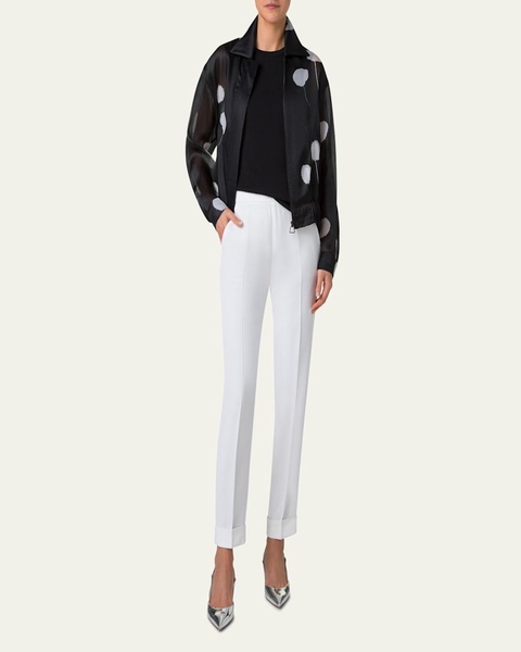 Wanda Windflower-Print Silk Crepe Blouson Jacket