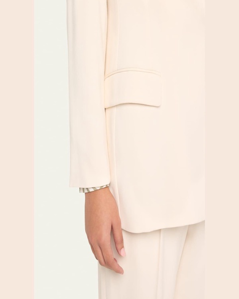 Diagonal Button-Front Viscose Blazer