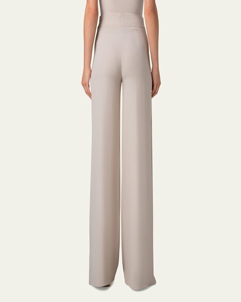 Fellia Silk Georgette Wide-Leg Slit Pants