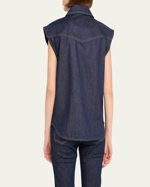 Evan Button-Front Denim Shirt