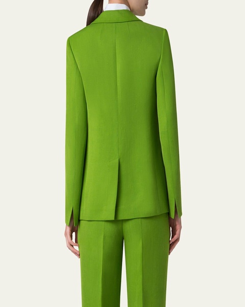 William Boyfriend Double-Breasted Silk Blazer