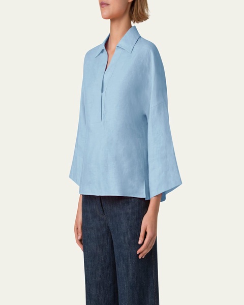 Kimono Sleeve Poplin Blouse