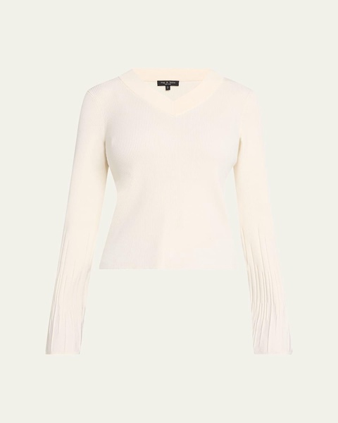 Austen Ribbed V-Neck Top