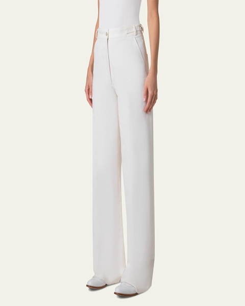 Finnian Wide Leg Cotton Stretch Denim Pants