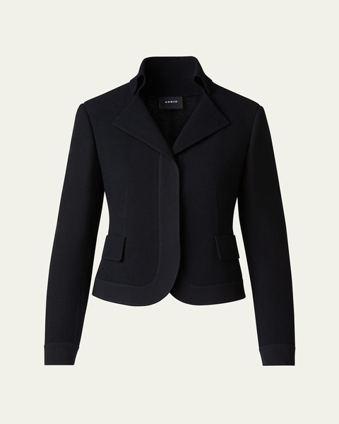 Amber Short Wool Crepe Double-Face Jacket