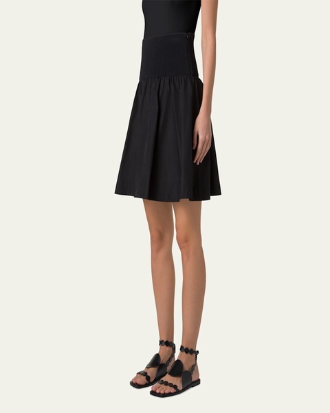 Wide Waistband Cotton Poplin Skirt