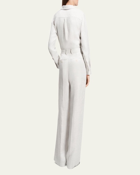 Houndstooth Classic Straight Trousers