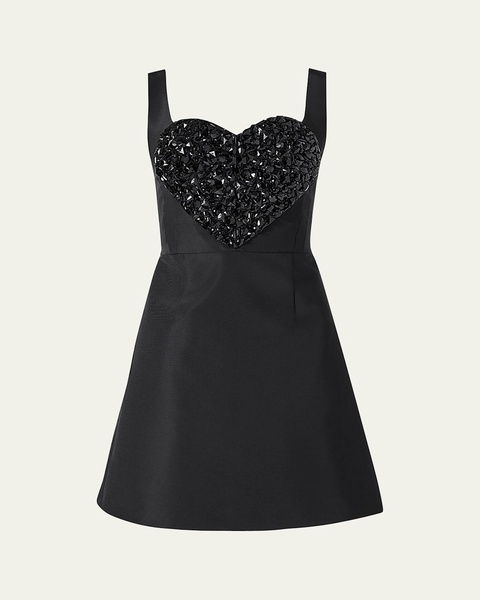 Crystal Heart Sleeveless Mini Dress