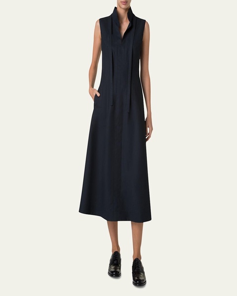 Fit-and-Flare Cotton Midi Dress