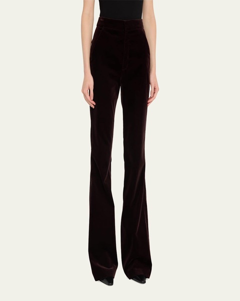 Sophie II Mid-Rise Straight Velvet Pants