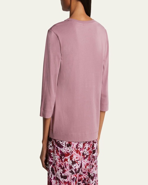 Hefiz Three Quarter Sleeve Cotton T-Shirt
