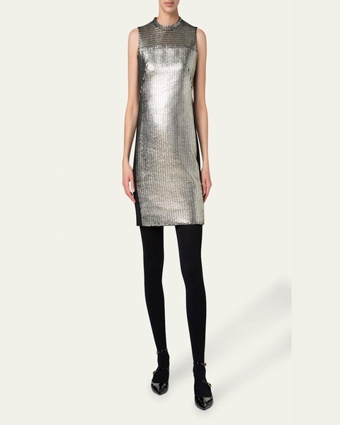 Laminated Corduroy Mini Dress
