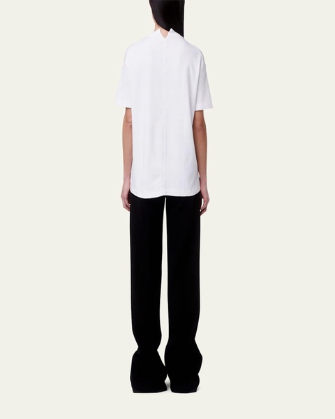 Luxe Seamed Cotton Short Sleeve T-Shirt
