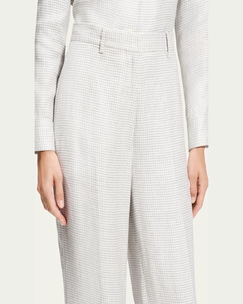 Houndstooth Classic Straight Trousers