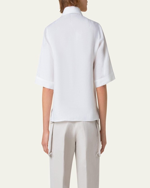 Linen Short Sleeve Blouse
