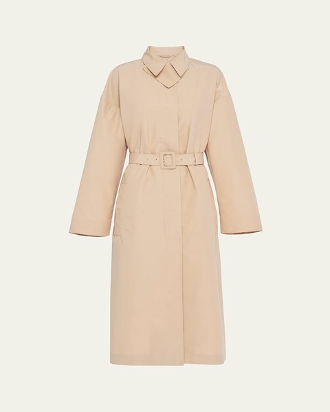 Belted Poplin Trench Coat