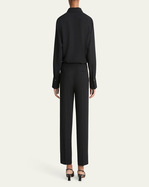 Mid-Rise Tapered Pull-On Pants