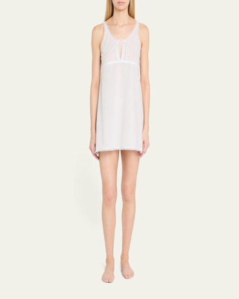 Vionette Striped Lace-Trim Chemise