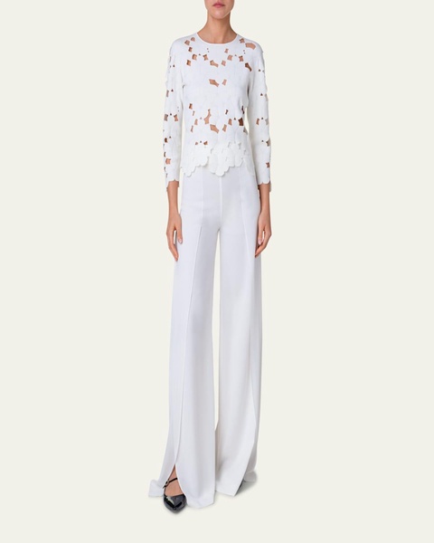 Fellia Silk Double Layer Wide-Leg Pants