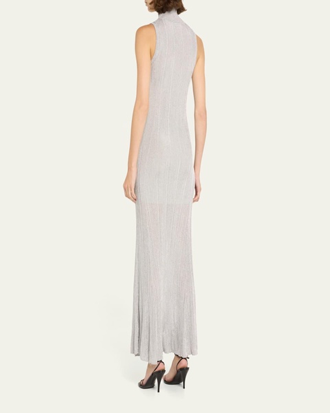 Arden Metallic Knit Turtleneck Maxi Dress