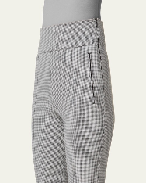 Maxine Micro Houndstooth High Waist Jersey Pants