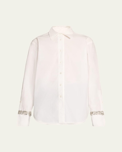 Calvin Embellished Button-Front Top