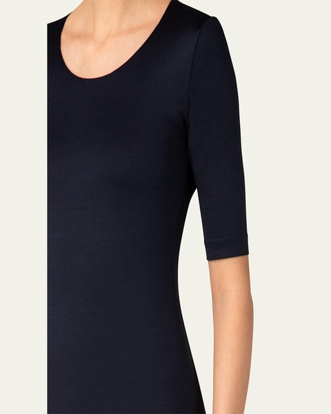 Scoop-Neck Silk Jersey T-Shirt