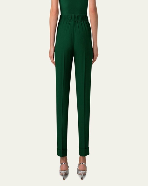 Chris Crepe Tapered-Leg Cuffed Pants