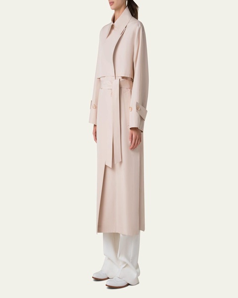 Haider Oversized Silk Taffeta Trench Coat