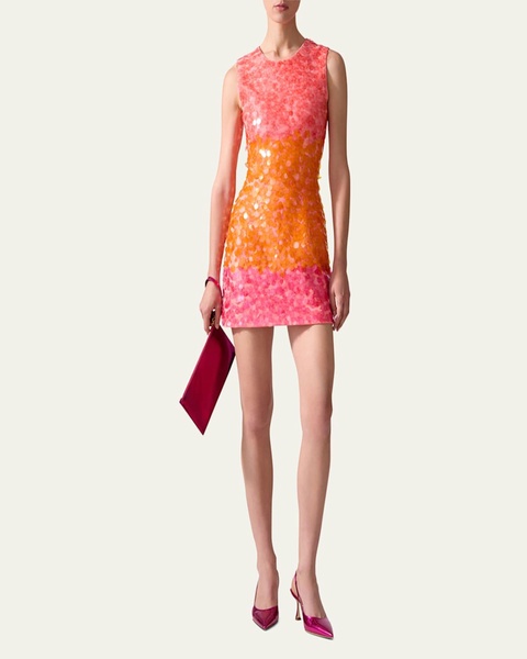 Stripe Sequined Sleeveless Mini Dress