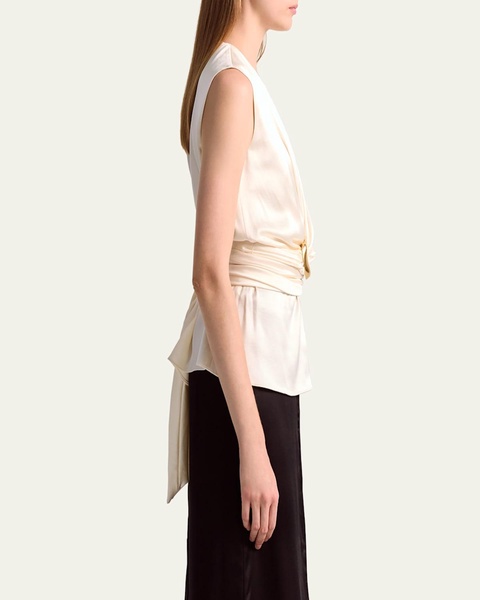Tizzy Belted Silk Top