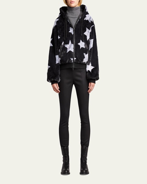 Faux-Fur Reversible Star Hoodie