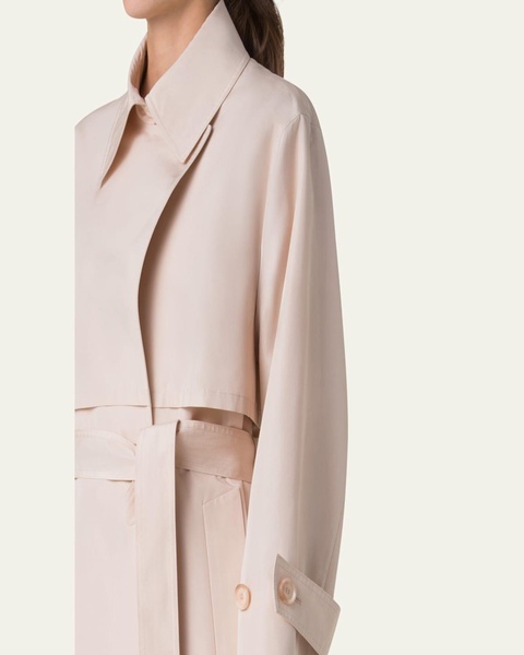 Haider Oversized Silk Taffeta Trench Coat