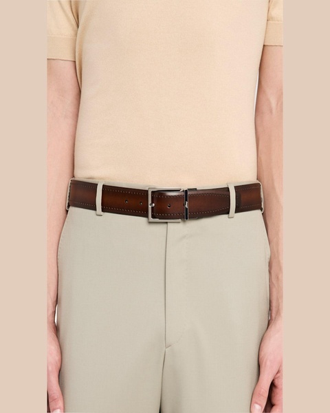 Men's Reversible Burnished Leather Belt