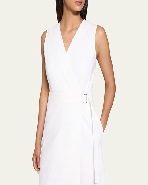 Sleeveless A-Line Wrap Dress