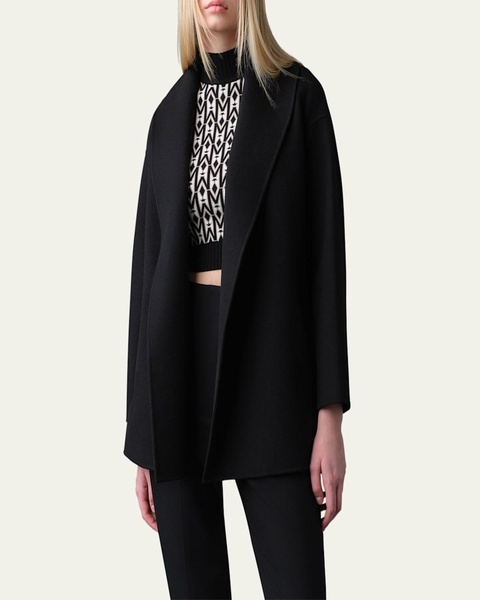 Tyra Double-Face Wool Wrap Coat with Tie Belt