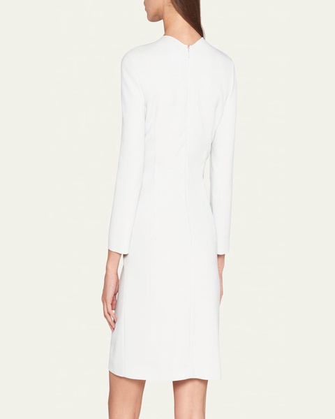 Ruched Long-Sleeve A-Line Dress