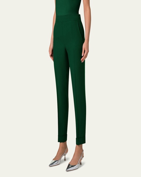 Chris Crepe Tapered-Leg Cuffed Pants