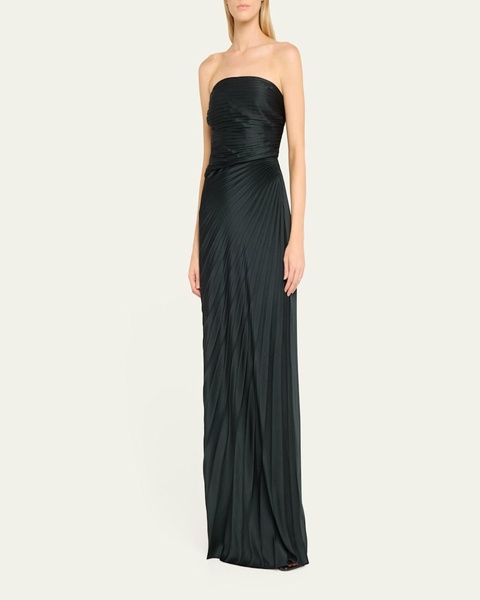 Bianca Pleated Strapless Gown