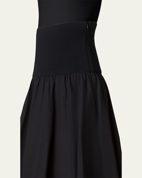 Wide Waistband Cotton Poplin Skirt