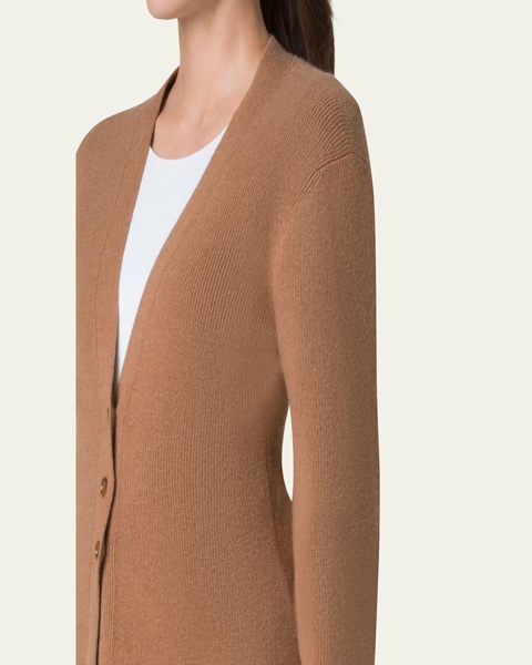 Fitted Stretch Cashmere Cardigan